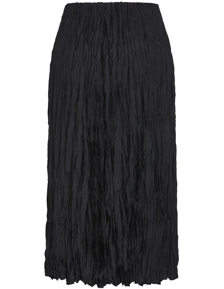 Imogen Pleat Midi Skirt in Black image 4