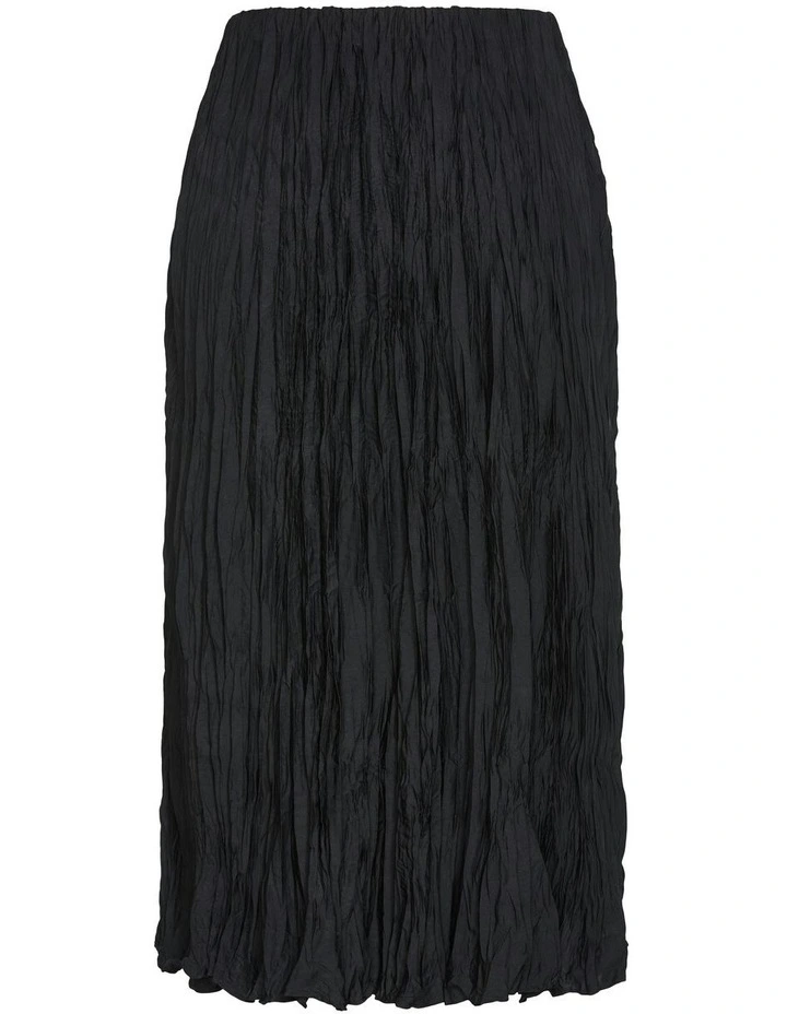 Imogen Pleat Midi Skirt in Black image 5