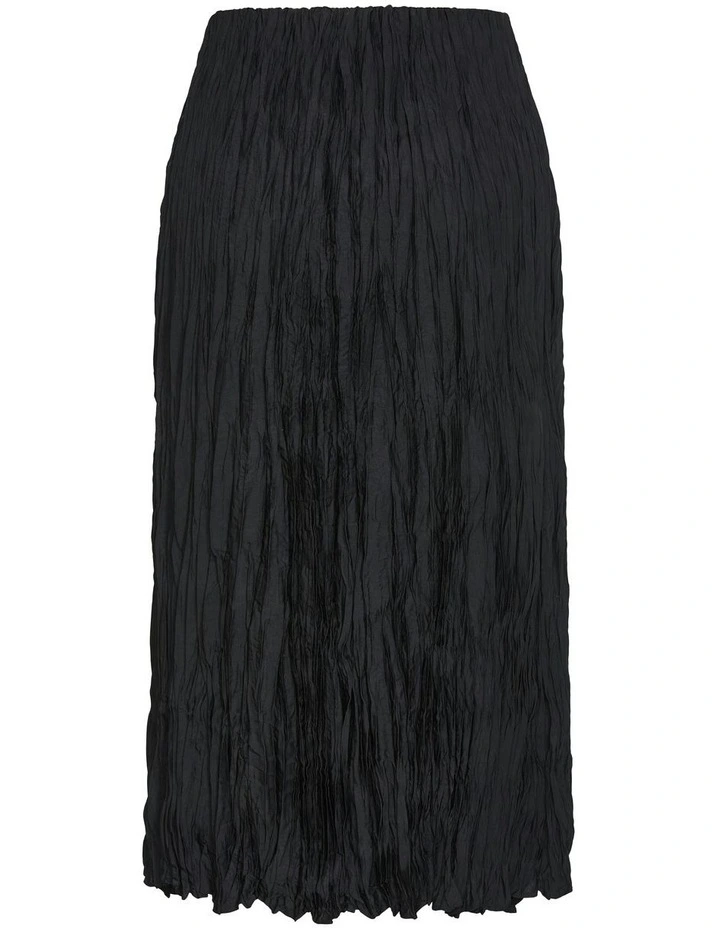 Imogen Pleat Midi Skirt in Black image 6