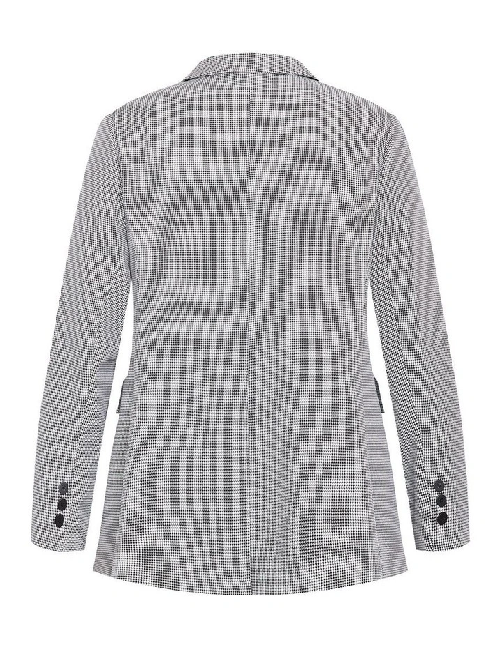 Karla Houndstooth Print Blazer in Black image 4