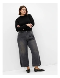Harley Fit Wide Leg Crop Jean in Black