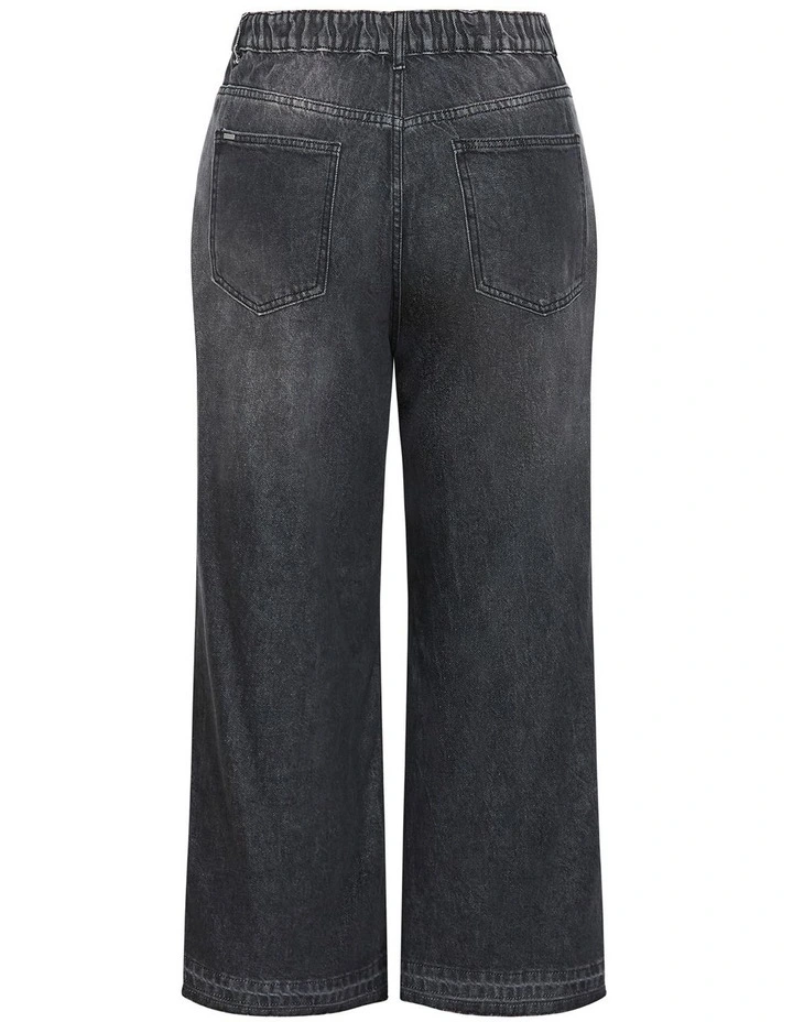 Harley Fit Wide Leg Crop Jean in Black image 4