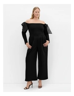 Stacie Off Shoulder Jumpsuit in Black