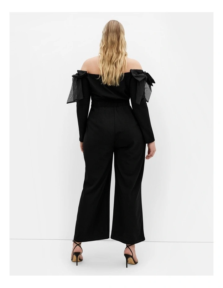 Stacie Off Shoulder Jumpsuit in Black image 2