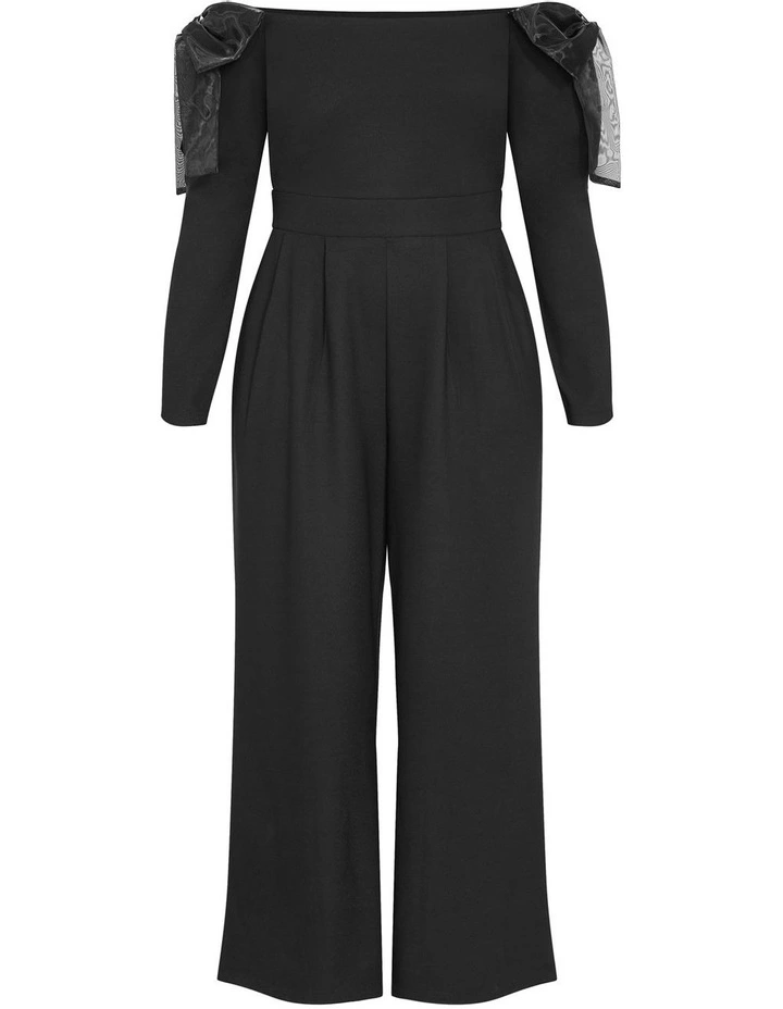 Stacie Off Shoulder Jumpsuit in Black image 3