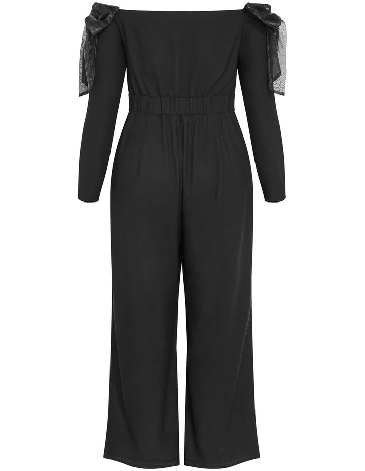 Stacie Off Shoulder Jumpsuit in Black image 4