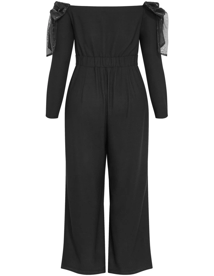 Stacie Off Shoulder Jumpsuit in Black image 6