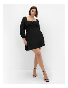 Abbie Long Sleeve Mini Dress in Black