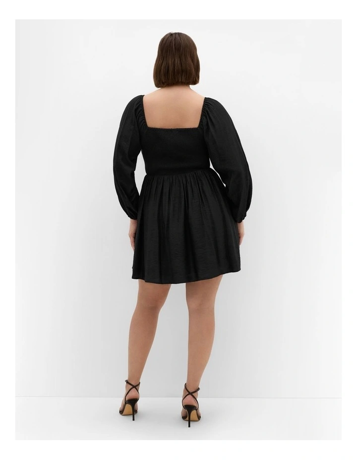 Abbie Long Sleeve Mini Dress in Black image 2