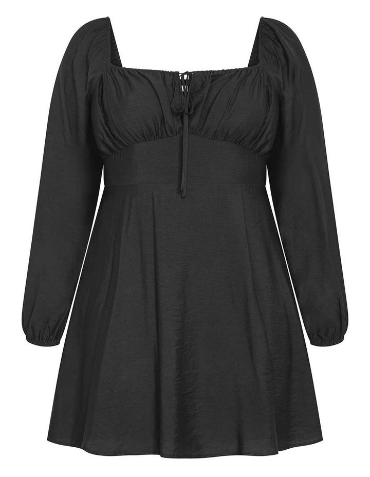 Abbie Long Sleeve Mini Dress in Black image 3