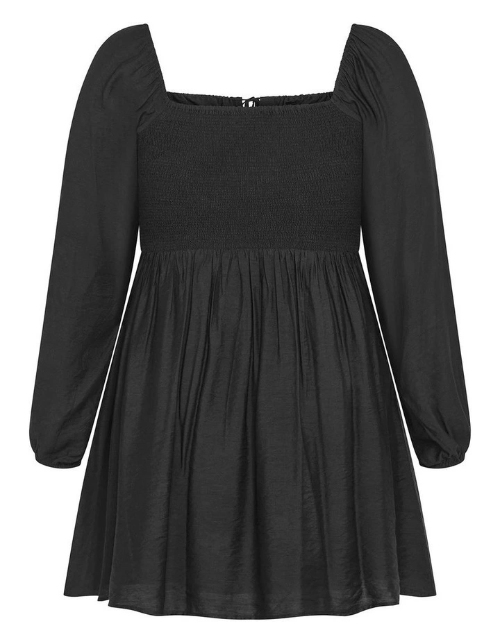 Abbie Long Sleeve Mini Dress in Black image 4