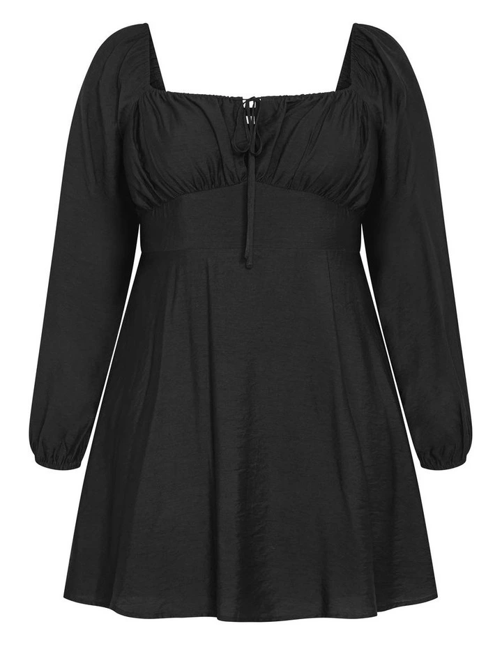 Abbie Long Sleeve Mini Dress in Black image 5