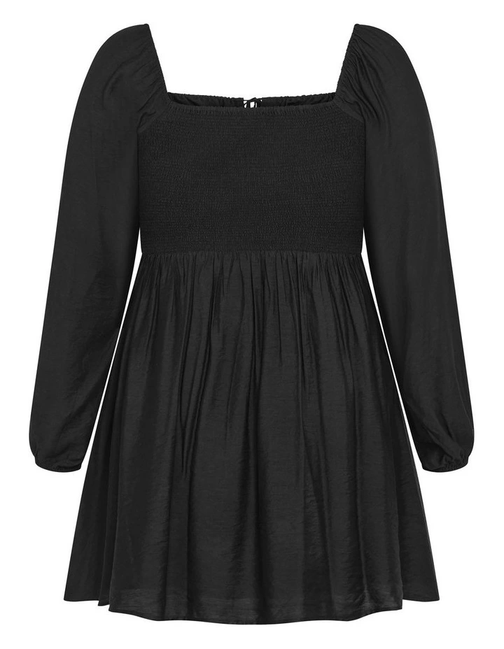 Abbie Long Sleeve Mini Dress in Black image 6