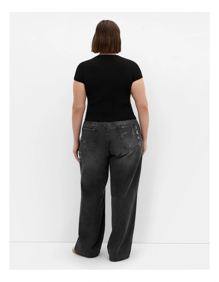 Micro Moon Print Tee in Black image 2