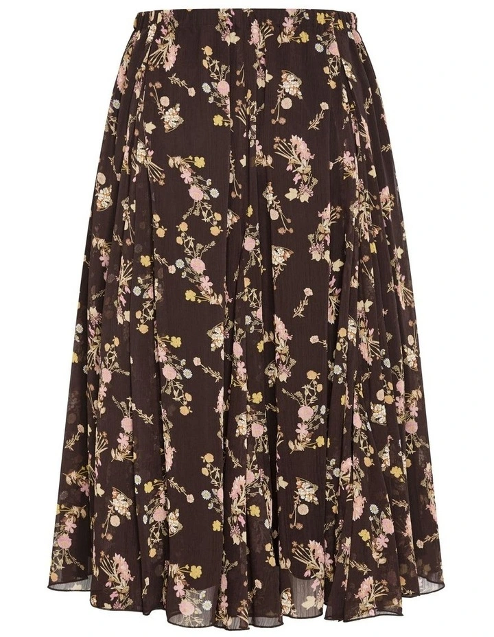 Serene Print Midi Skirt in Cocoa image 5