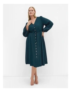 Kristina Midi Dress in deep teal