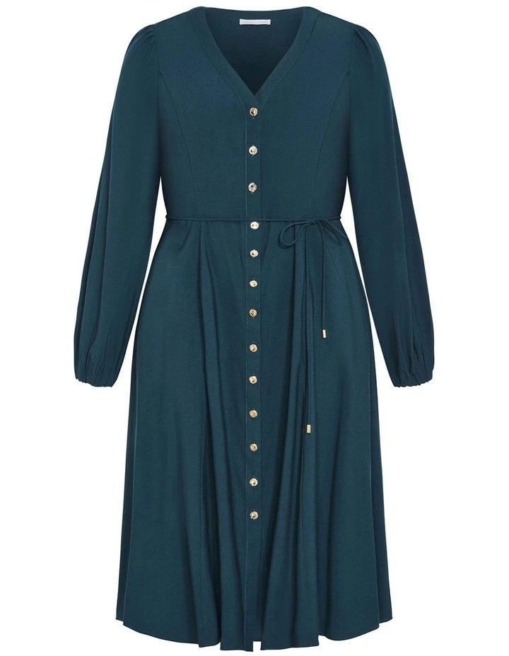 Kristina Midi Dress in deep teal image 3