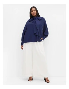 Kelsey Neck Tie Top in Navy