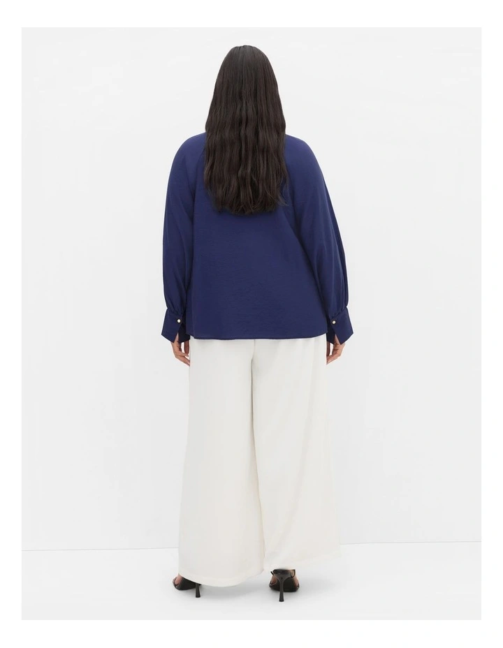Kelsey Neck Tie Top in Navy image 2