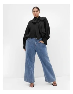 Kelsey Neck Tie Top in Black