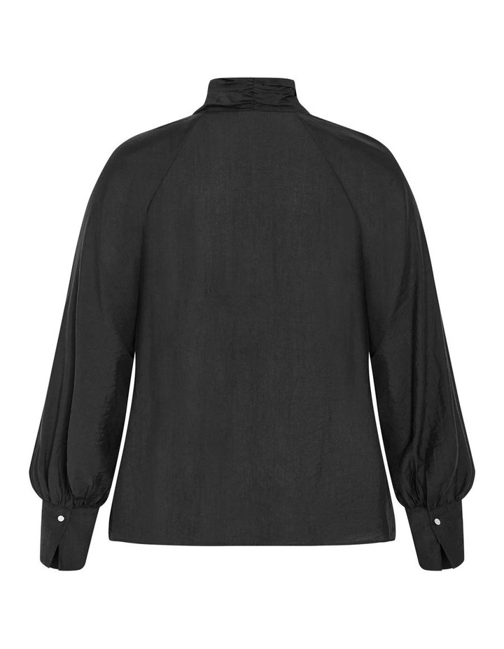 Kelsey Neck Tie Top in Black image 6