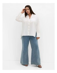 Elevated Longline Shirt in white