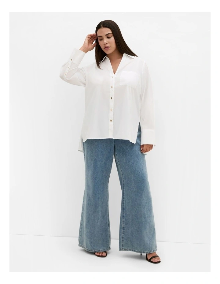 Elevated Longline Shirt in white image 1