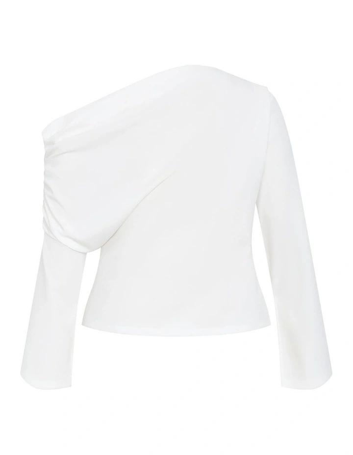 Imani Off Shoulder Long Sleeve Top in Ivory image 4