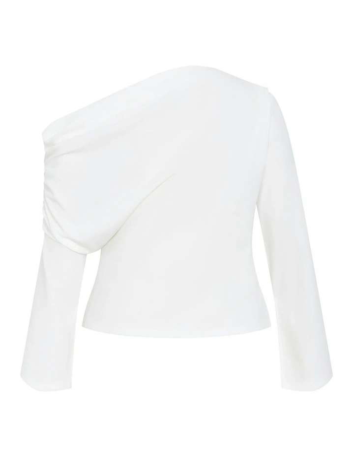 Imani Off Shoulder Long Sleeve Top in Ivory image 5