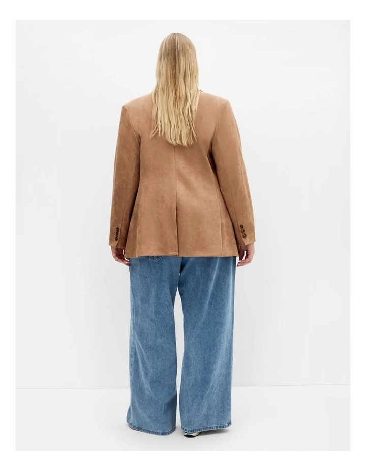 Sara Sueded Blazer in Caramel image 2
