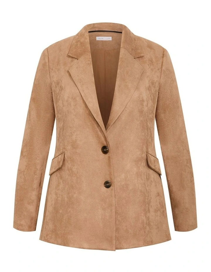Sara Sueded Blazer in Caramel image 3
