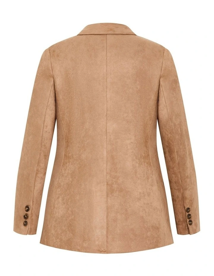 Sara Sueded Blazer in Caramel image 4