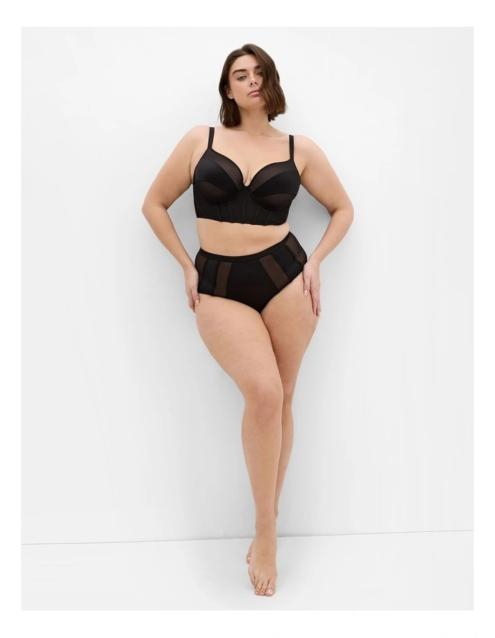 Brigitte Contour Longline Bra in Black image 1