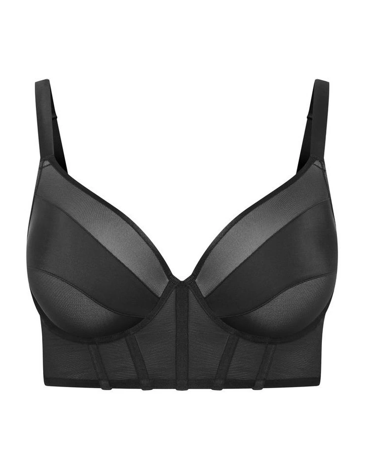 Brigitte Contour Longline Bra in Black image 4