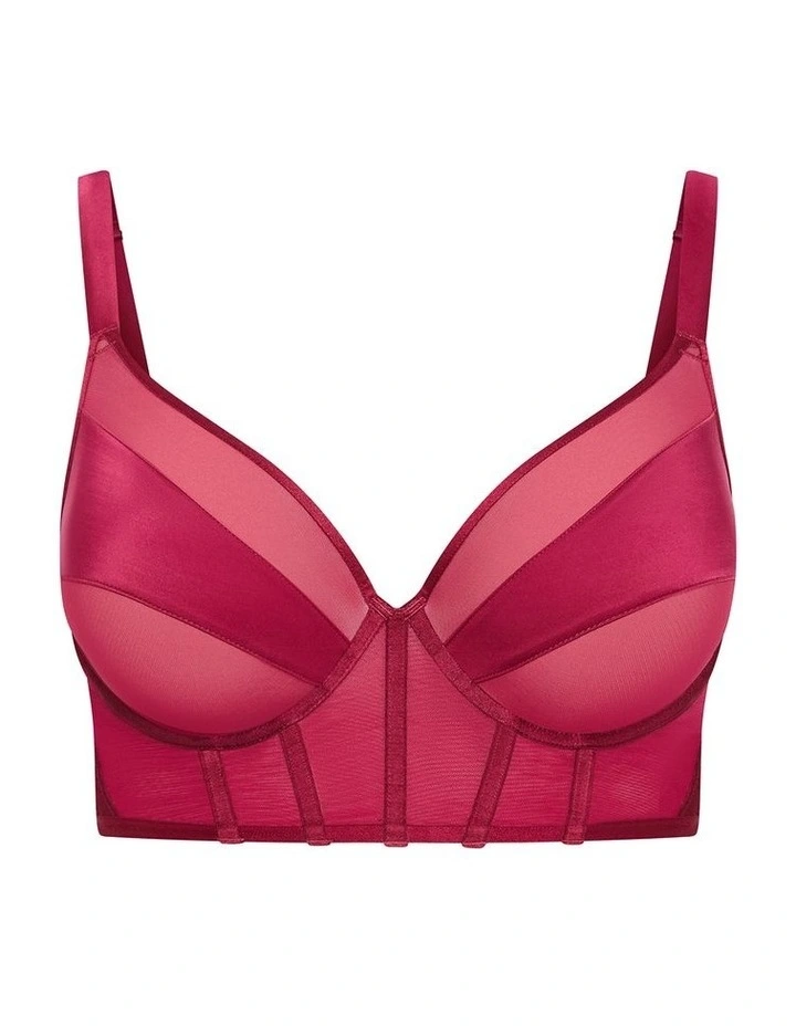 Brigitte Contour Longline Bra in Sangria image 3