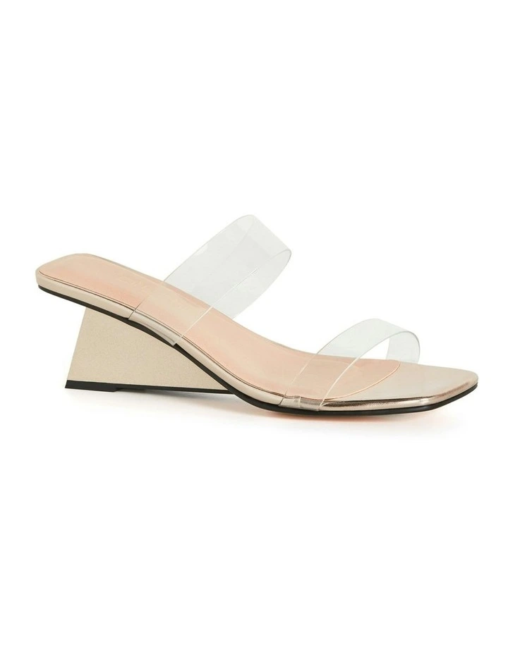 Wide Fit Layla Wedge Sandals in Gold image 1