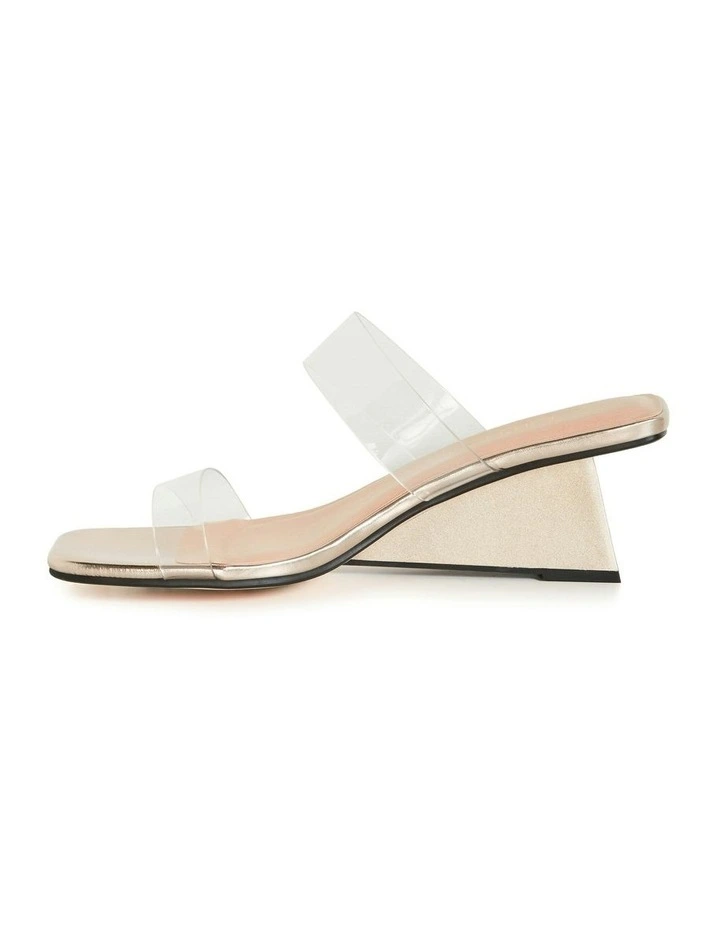 Wide Fit Layla Wedge Sandals in Gold image 4