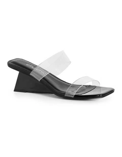 Wide Fit Layla Wedge Sandals in Black