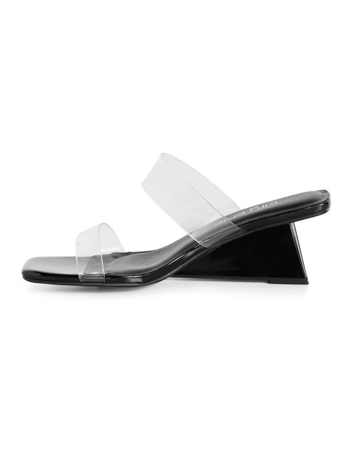 Wide Fit Layla Wedge Sandals in Black image 4