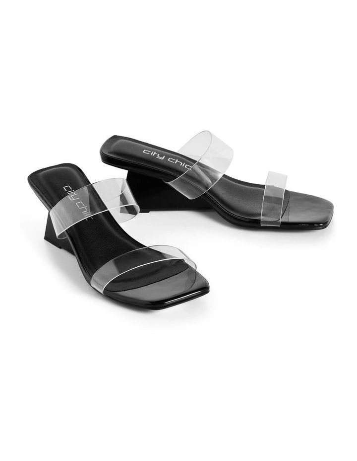 Wide Fit Layla Wedge Sandals in Black image 6