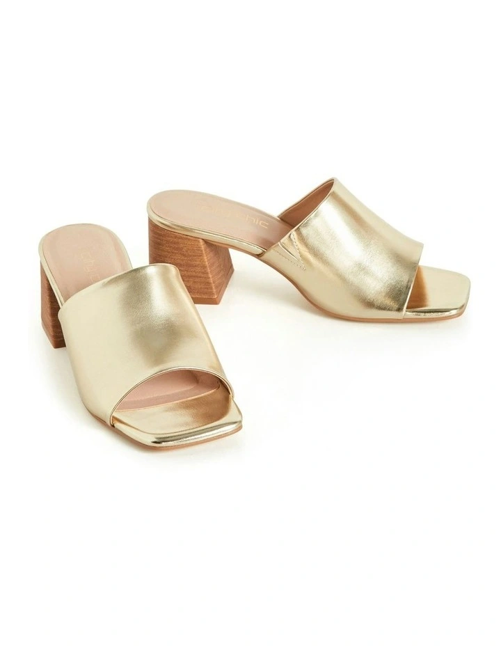 Wide Fit Hazel Heel in Gold image 6
