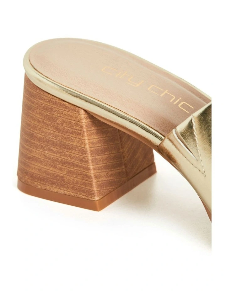 Wide Fit Hazel Heel in Gold image 7