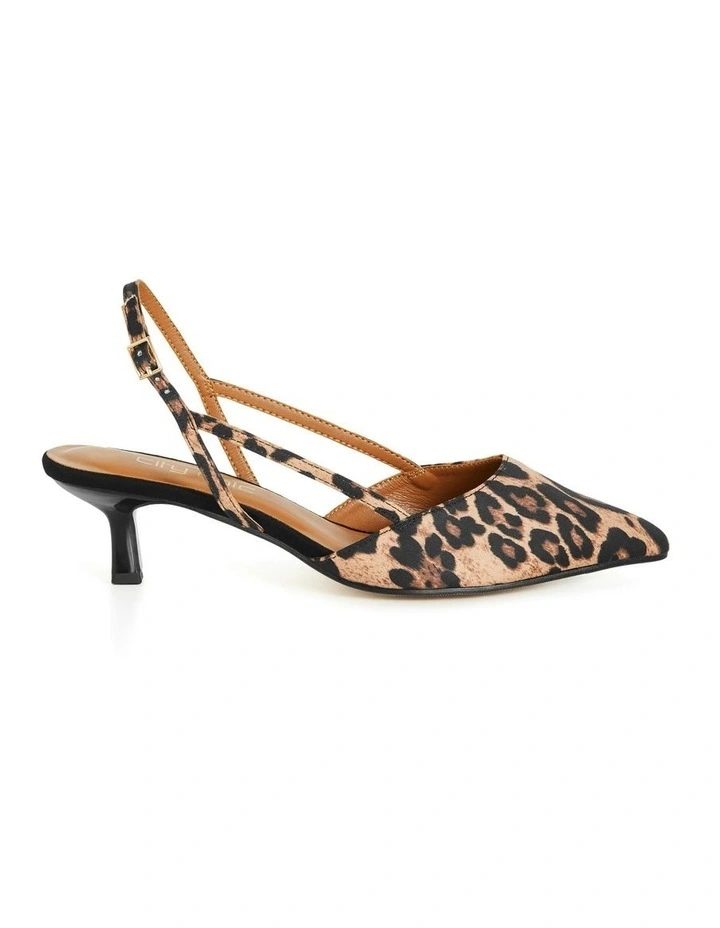 Wide Fit Mila Slingback Heel in Leopard image 2