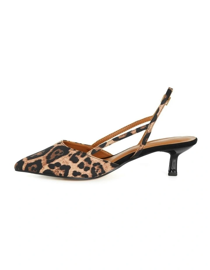 Wide Fit Mila Slingback Heel in Leopard image 4