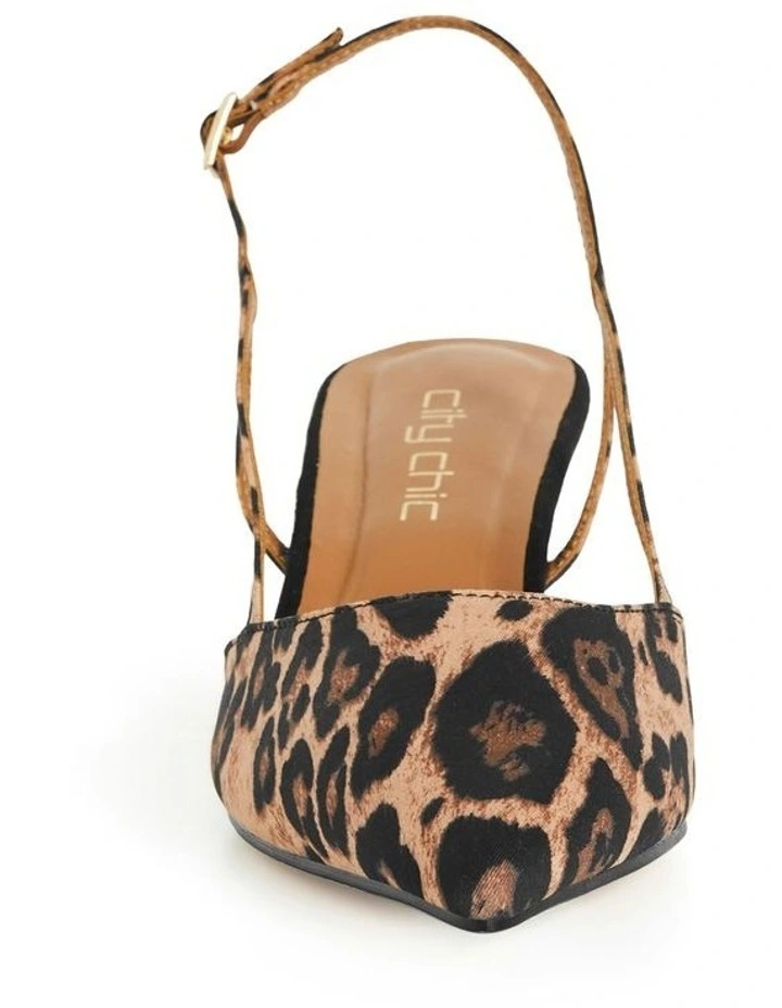 Wide Fit Mila Slingback Heel in Leopard image 5