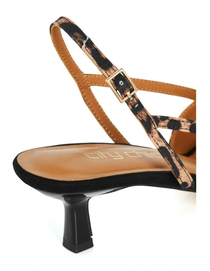 Wide Fit Mila Slingback Heel in Leopard image 7