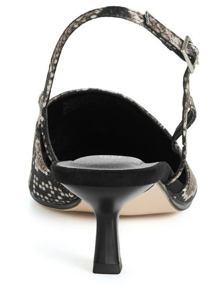 Wide Fit Mila Slingback Heel in Reptile image 3