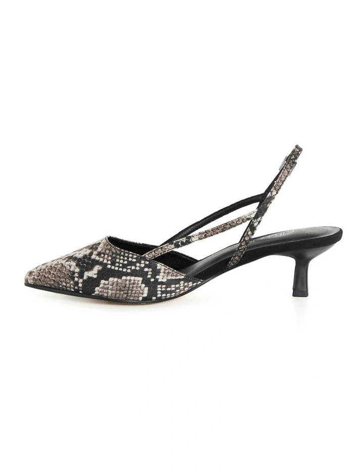 Wide Fit Mila Slingback Heel in Reptile image 4