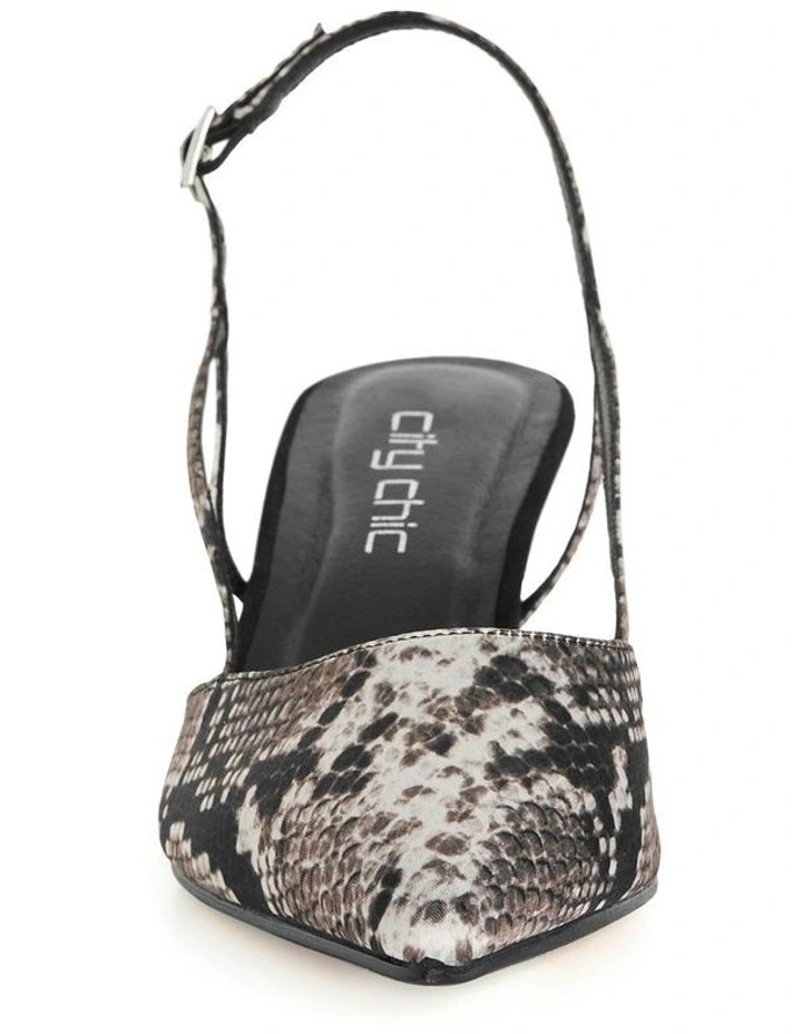 Wide Fit Mila Slingback Heel in Reptile image 5
