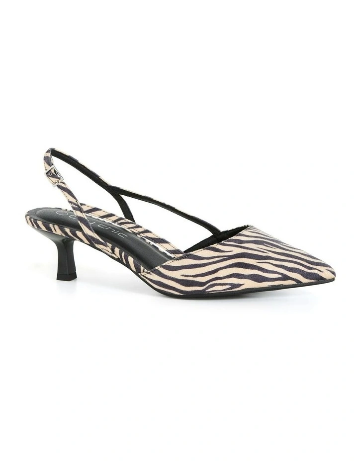 Wide Fit Mila Slingback Heel in Zebra image 1